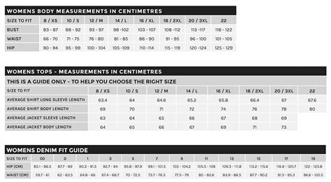 Sizing Guides Sizing - Wrangler