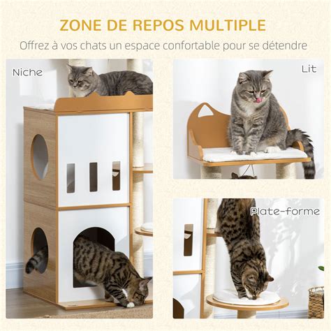 Arbre Chat Design Contemporain Griffoir Sisal Naturel Niches