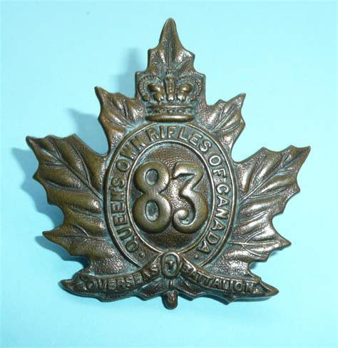 The Quartermasters Store Ww1 Canadian 83rd Cef Battalion Queens