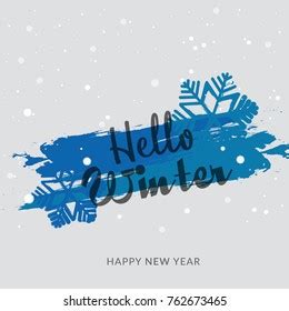 Illustration Hello Wintercalligraphy Design Snowflake Background Stock