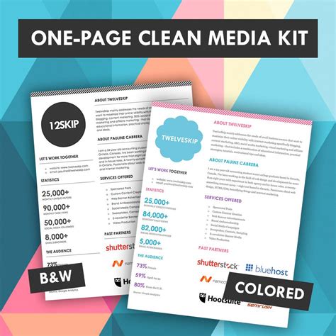 One Page Media Kit Template Listing227598916