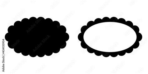 Vecteur Stock Scalloped Oval Shape And Frame Clipart Image Isolated On