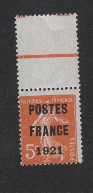 TIMBRE PRÉOBLITÉRÉ N 33 5 c semeuse poste France 1921 gomme sans