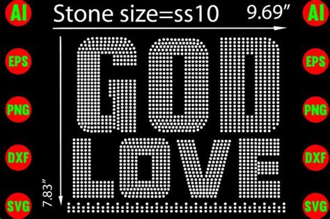 God Love Rhinestone Templates Design Graphic By Creative Writing