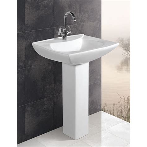 Ceramic Wall Mounted Half Pedestal White Wash Basin At Best Price In