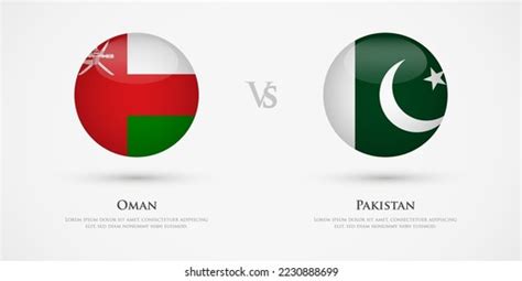 Oman Vs Pakistan Country Flags Template Stock Vector Royalty Free