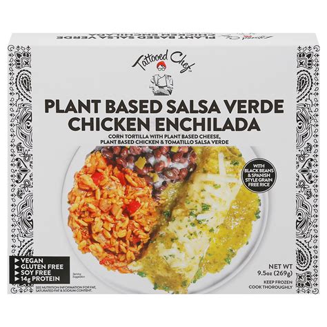 Tattooed Chef Plant Based Salsa Verde Chicken Enchilada Shop Entrees