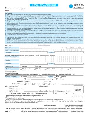 Fillable Online Absolute Assignment Form Cdr Fax Email Print Pdffiller