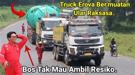 Tak Mau Ambil Resiko Bos Truck Trailer Truk Erova Di Kawal Menanjak Di