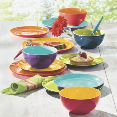 12-Piece Assorted Mighty Melamine Dinnerware Set from Through the ...