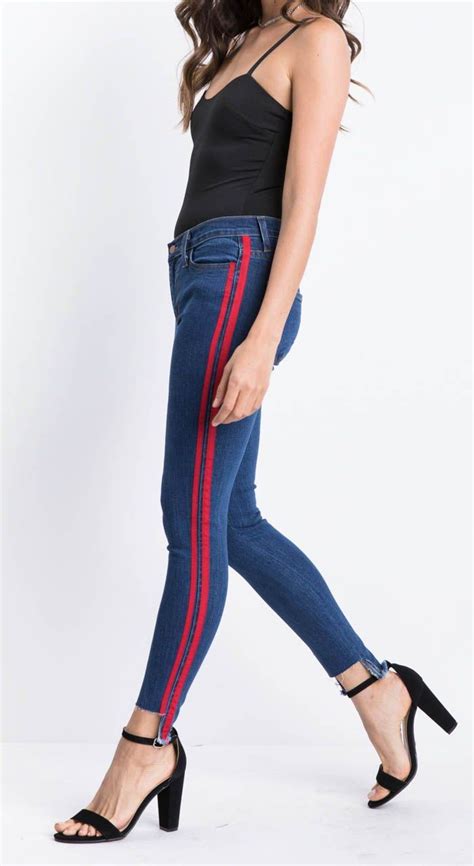 Contrast Side Stripe Jeans Striped Jeans Striped Jeans Outfit Jean