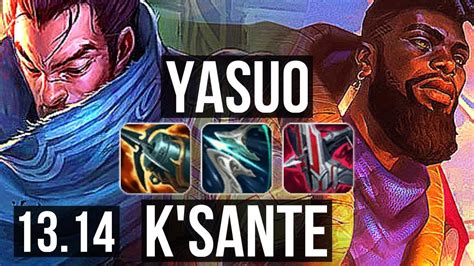 YASUO Vs K SANTE MID Rank 1 Yasuo 7 1 12 Godlike Rank 21 NA