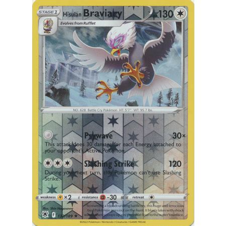 Pokemon Cards Hisuian Braviary Rare Reverse Holo Astral