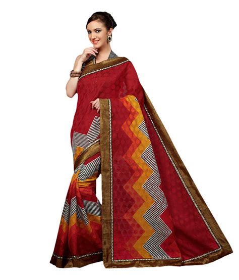 Ample Fashion Red Paithani Silk Saree With Blouse Piece Buy Ample