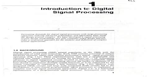 Introducción al procesamiento digital de señales PDF Document