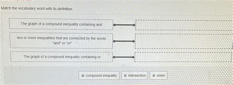 Solved Match The Vocabulary Word With Its Definition The Graph Of A