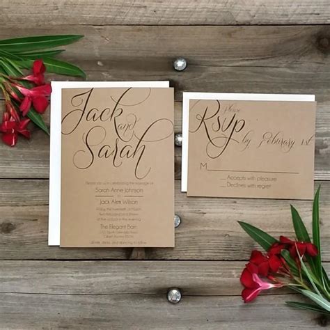 PRINTED Country Rustic Wedding Invitation Package, Printed Rsvp W ...