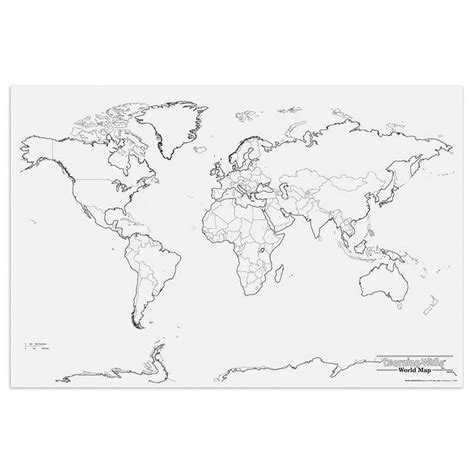 World Political Map Black And White A4 Size