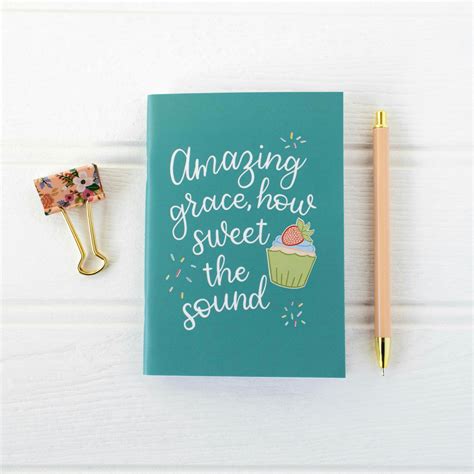 Amazing Grace How Sweet The Sound Hymn A6 Notebook Cheerfully Given