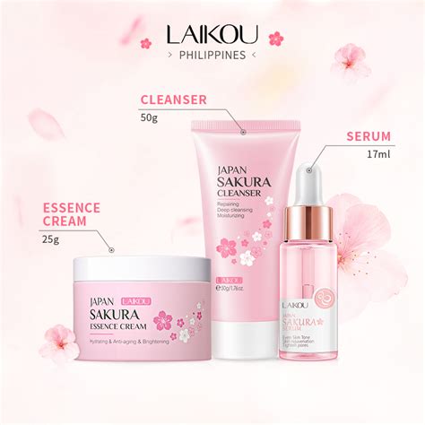 LAIKOU Sakura Whitening Set 6PCS Set Cleanser Toner Serum Lotion