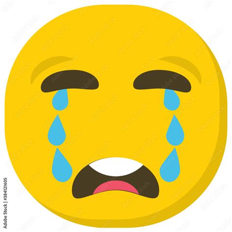 Crying emoji expression of sadness Stock Vector | Adobe Stock