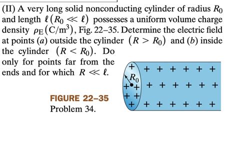 Solved Ii A Very Long Solid Nonconducting Cylinder Of Radius Ro And