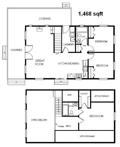 Easy Cabin Designs 24x40 Country Classic 3 Bedroom 2 Bath Plans Package