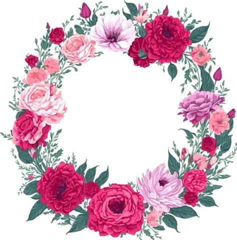 Premium Vector Floral Watercolor Design Of Flower Wreath Vector