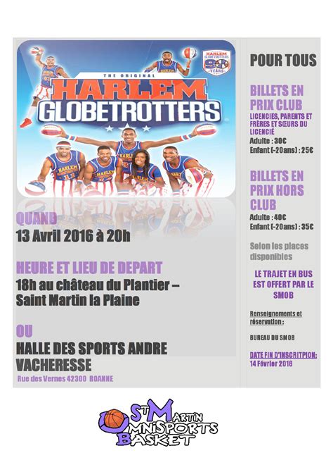 Place Pour Voir Les Harlem Globetrotters Saint Martin Omnisports Basket