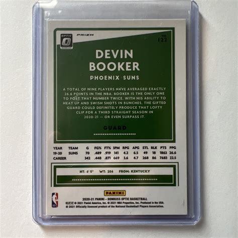 Devin Booker 2020 21 Panini Donruss Optic Silver Pulsar Prizm 122