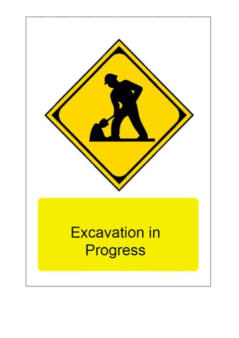 Excavation In Progress - Construction Sign Template