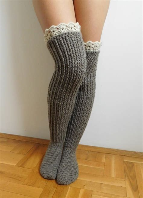 CROCHET PATTERN Knee Socks Over The Knee Socks Knee High Etsy Canada