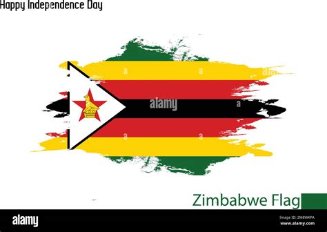 National Flag Flag Of Zimbabwe Stock Vector Drawn With Brush Strokes