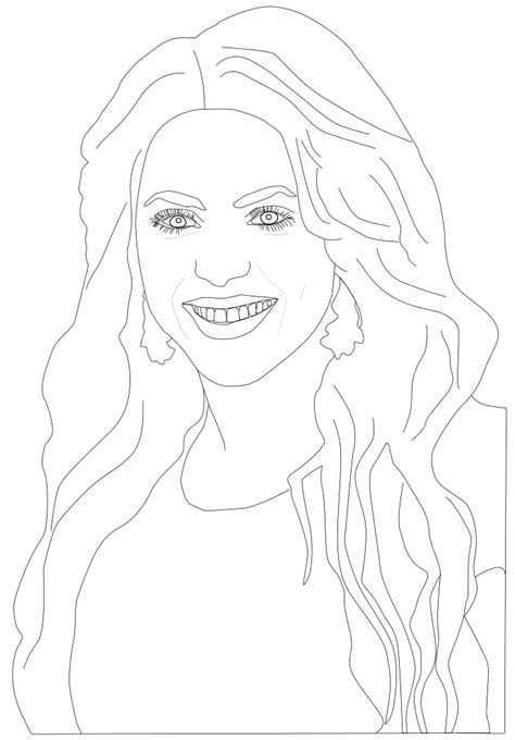 Shakira Coloriage de la chanteuse Shakira à imprimer et colorier