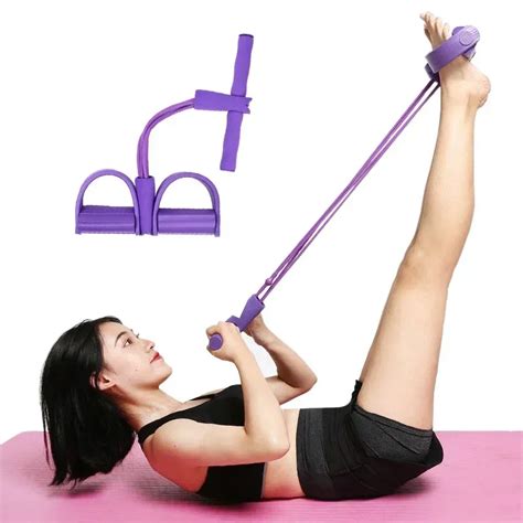 4 Tube Resistance Band Fitness Latex Pedal Exerciser Sit Up Pull Rope Expander Elastic Bands