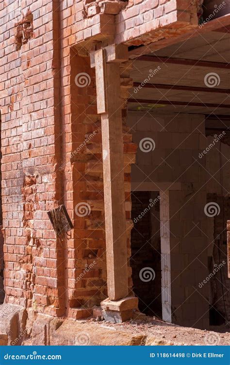 Renovation of a Historic Brick Building Stock Photo - Image of stone ...