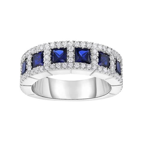 Sterling Silver Lab Created Sapphire Cubic Zirconia Ring Women S