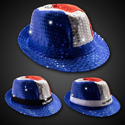 Patriotic Sequin Led Fedora Imprintable Bands Available New Products