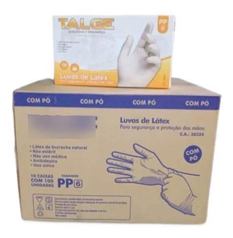 Luvas Descartaveis Talge Latex Cor Natural Tamanho G Po X