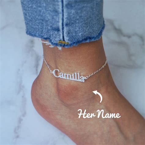 Personalized Name Anklet Custom Ankle Name Bracelet Etsy UK