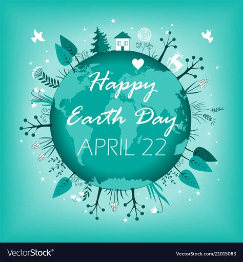 April 22 Banner Happy Earth Day Card Design Vector Image