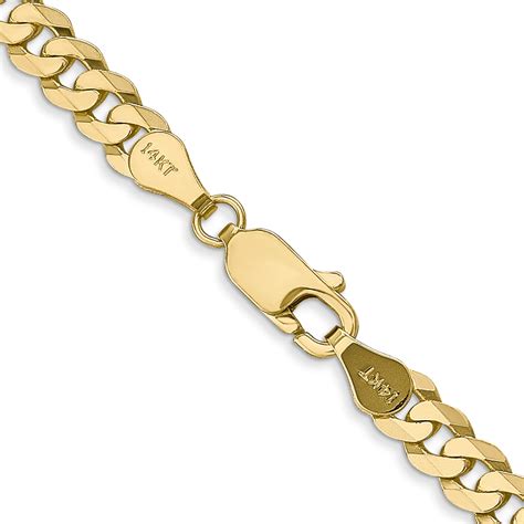 K Mm Flat Beveled Curb Chain Unclaimed Diamonds