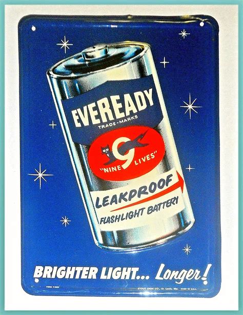 Eveready Battery Sign 1950s Vintage Ads Childhood Memories Vintage