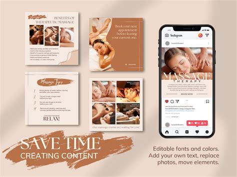 Massage Therapist Instagram Templates Medical Spa Instagram Etsy