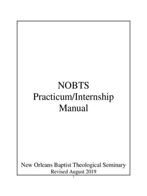 Fillable Online Nobts Practicum Internship Manual Fax Email Print