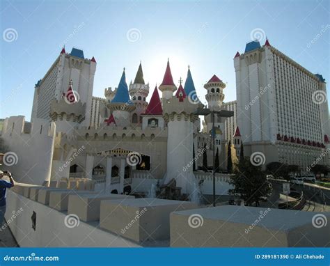 The Front Of The Medieval Themed Resort Excalibur Hotel In Las Vegas