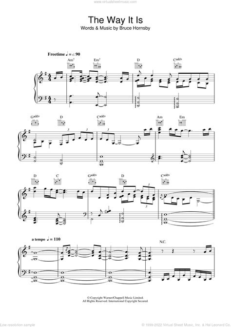 Bruce Hornsby And The Range - The Way It Is sheet music for voice ...