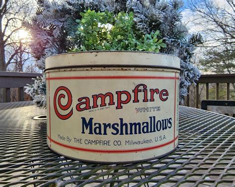 Vintage Lb Campfire Marshmallow Tin Etsy