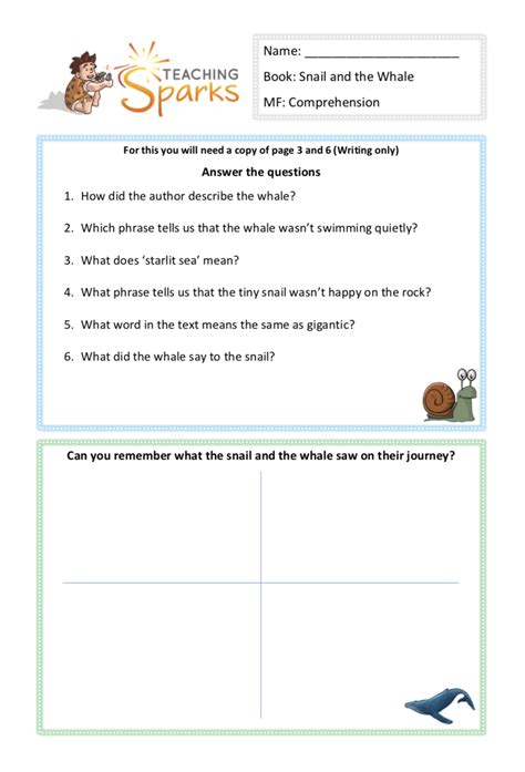 The Snail and the Whale | Year 1 | Year 2 | Literacy Resources & Planning