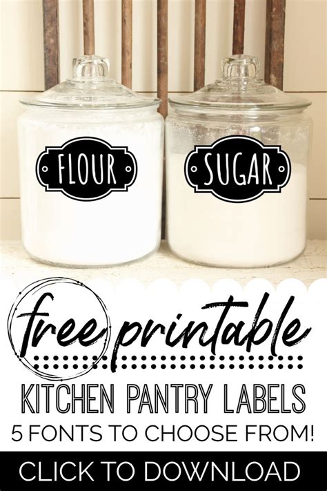 FREE Printable Kitchen Pantry Labels 5 Hand Lettered Labels To